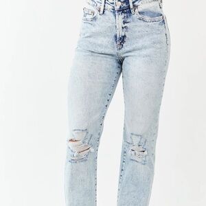 Kendall + Kylie Ripped Light Wash Jeans